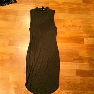 Olive green bodycon dress